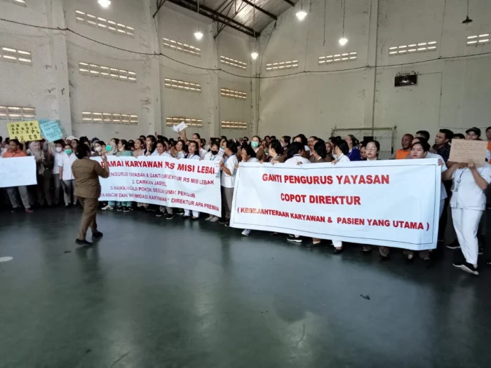 Aksi protes perawat RS Misi Rangkasbitung tuntut pencairan Jaspel