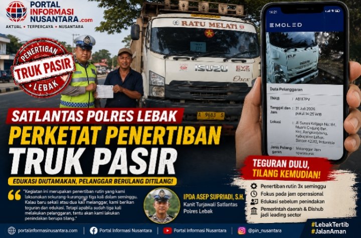 Satlantas Polres Lebak Gencarkan Penertiban Truk Pasir Pelanggar Aturan, Edukasi Diutamakan Sebelum Penindakan 1 Screenshot 2026 07 31 15 49 23 63 96b26121e545231a3c569311a54cda96