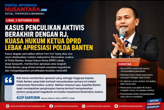 Kasus Dugaan Penculikan Aktivis Berakhir Restorative Justice, Kuasa Hukum Ketua DPRD Lebak Apresiasi Polda Banten 1 Acep saepudin2