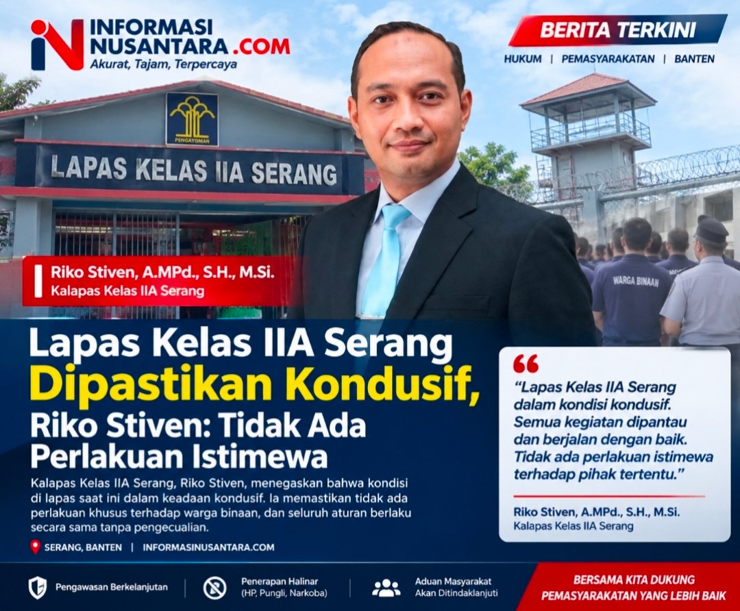 Lapas Kelas IIA Serang Diklaim Kondusif, Riko Stiven Tegaskan Tak Ada Perlakuan Khusus 1 IMG 20260928 150330