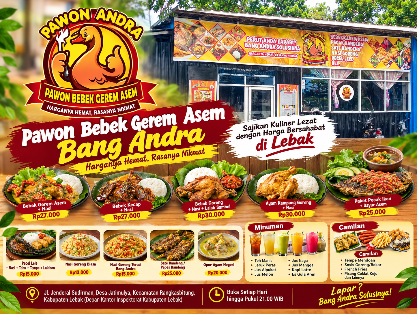 Pawon Bebek Gerem Asem Bang Andra, Pilihan Kuliner Terjangkau dengan Menu Beragam di Lebak 1 file 000000003f948211a9f517b1a6a7c84e