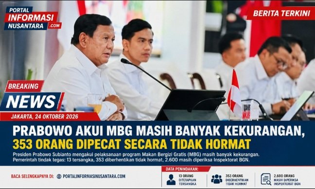 Prabowo Akui Program MBG Masih Banyak Kekurangan, 353 Orang Diberhentikan Tidak dengan Hormat 1 peabowo